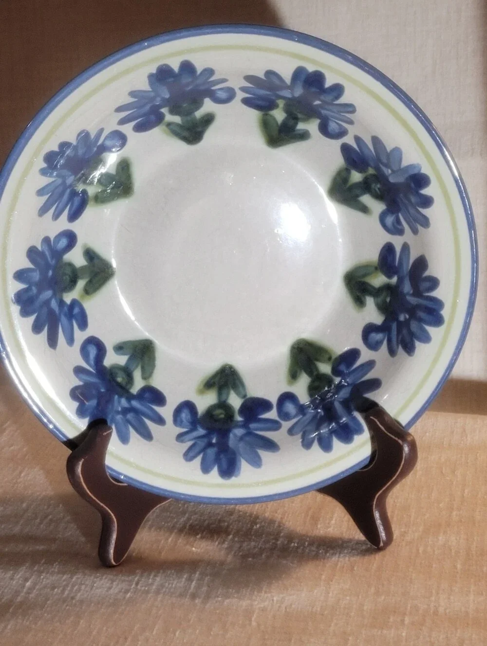 Louisville Stoneware Blue Cornflower Bachelor Button serving bowl 8 inch